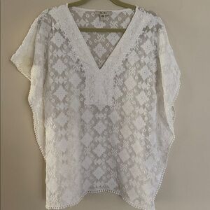 Ella Moss White Lace Kaftan